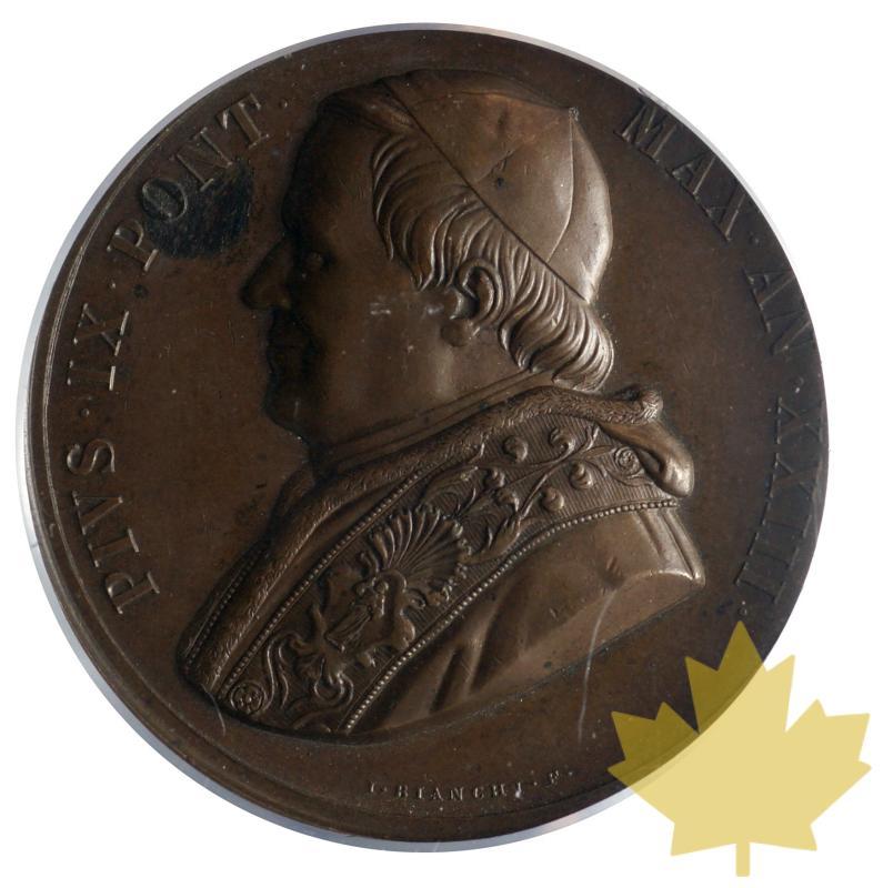 VATICAN-1869-MÉDAILLE EN BRONZE-SIÈGE VACANT-FDC-PCGS SP - 20180620164852_vatican-1869-medal-1.JPG