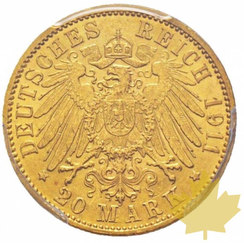 Allemagne-1911 G-20 Marks-Baden Durlach-PCGS AU58 - 20180621140057_20marks-1911-g-baden-1.jpg