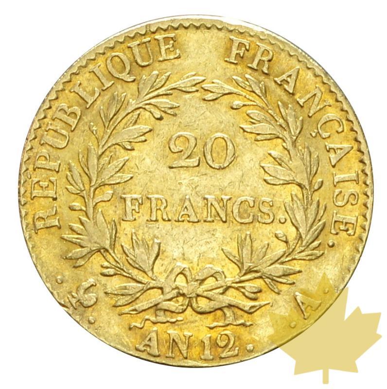 FRANCE-20 FRANCS AI12A-Napoléon Premier Consul-TTB+ - 20180829113507_20francs-an12-TTB-2.JPG
