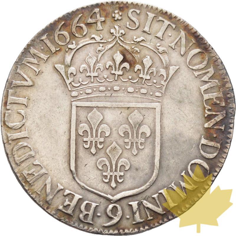 FRANCE-1664 9-ECU AU BUSTE JUVENILE-Rennes-LOUIS XIV-TTB+ - 20181203112445_ecu-1664-LOUIS-XIV-2.jpg