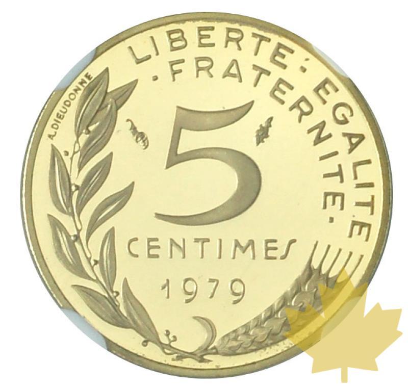 FRANCE-1979-PIEFORT DE 5 CENTIMES-NGC PROOF 67 ULTRA CAMEO - 20190104113027_PIEFORT-5CENT-PF67-2.JPG