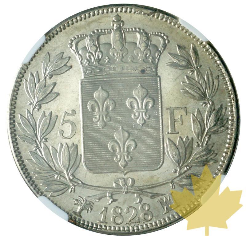 FRANCE-1828 MA-5 FRANCS- Charles X-NGC MS63 - 20190104113957_5FRANCS-1828-MA-2.JPG
