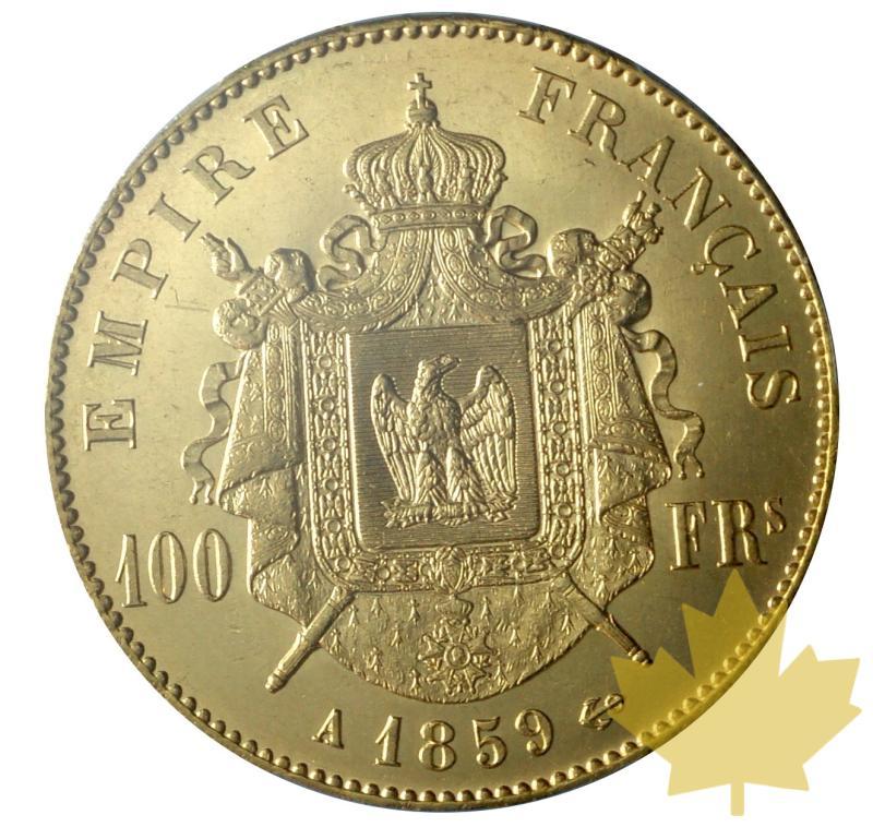 FRANCE-1859A-100 FRANCS-NAPOLEON III-PCGS MS62 - 20190122141047_100francs-1859-paris-2.JPG