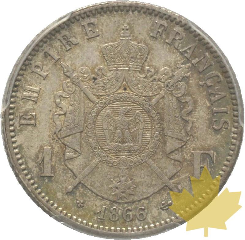 FRANCE-1866A-1 FRANC-SECONDO IMPERO-PCGS MS64 - 20190218150614_1franc-1866-napIII-ms64-2.jpg