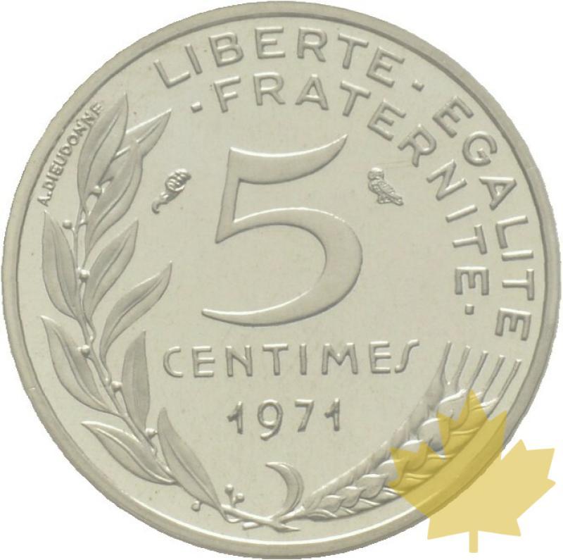 FRANCE-1971-5-CENTIMES-MARIANNE-PIEFORT-FDC - 20190308152947_5-cents-1971-piefort-silv2.jpg