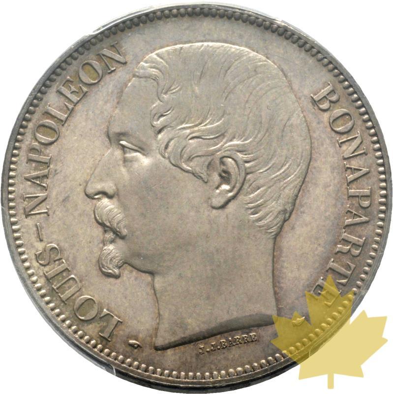 FRANCE-1852A-5 FRANCS-NAPOLEON III-J.J. BARRE-PCGS MS63 - 20190522151021_5francs-essai-jjbarre-1852a-1.jpg