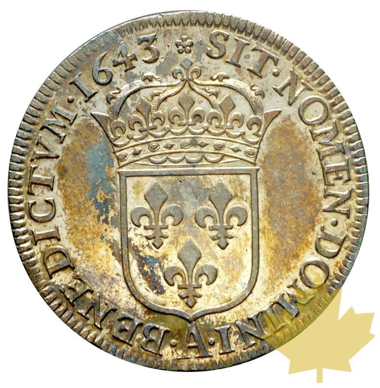 FRANCE-1643A-1/2 ECU-Rose entre deux points-TTB-SUP-Rare - 20190606115119_DEMI-ECU-1643-PARIS-2.JPG