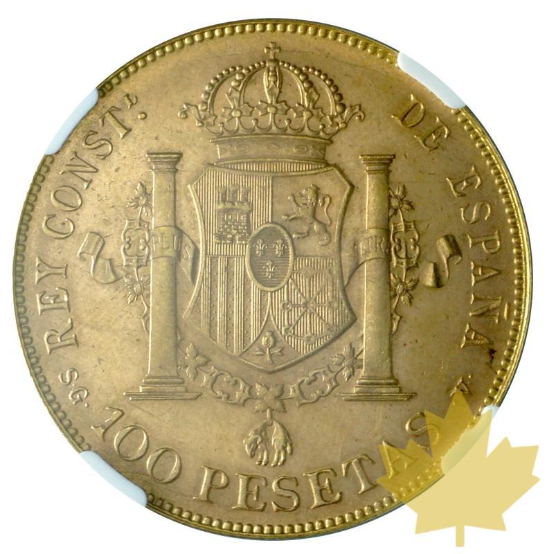 ESPAGNE-1897-100 PESETAS-Refrappe 1962-PCGS MS63 - 20190606115417_100PESETAS-1897-NGC-MS63-2.JPG