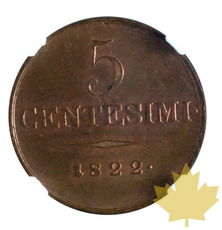 ITALIE-1822 M-5 CENTESIMI-Lombardo-Veneto-NGC MS64 RB - 20190614165229_5centesimi-1822-milano-2.JPG