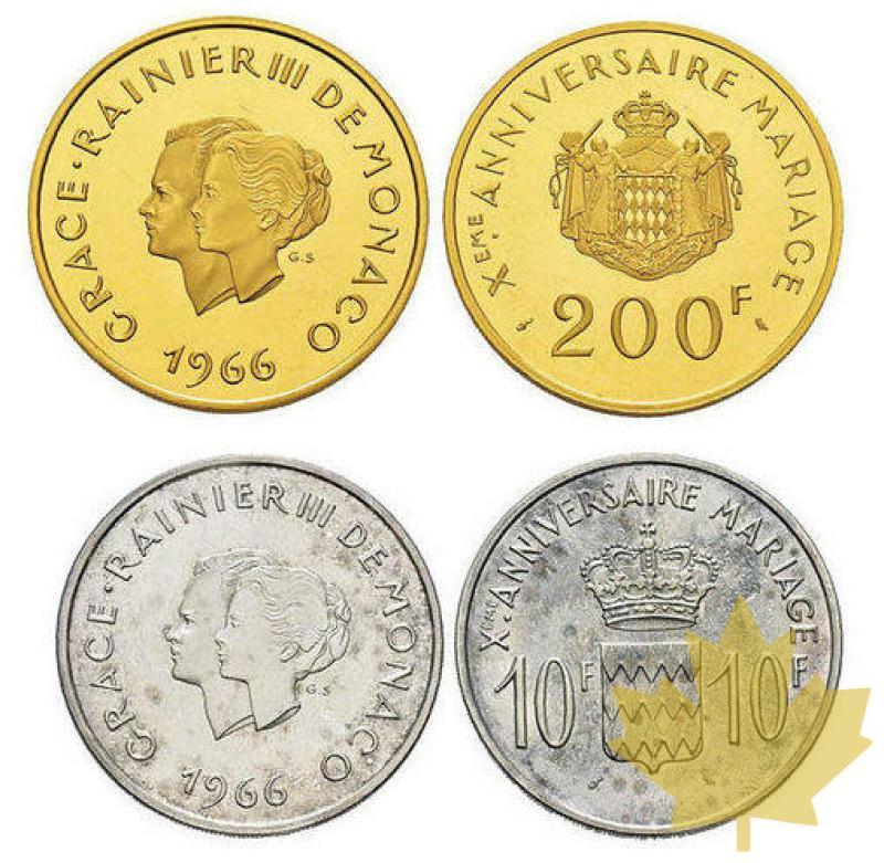 MONACO-1966-SÉRIE MARIAGE-10 et 200 Francs-FDC - 20190617150232_monaco-1966-serie-1.jpg