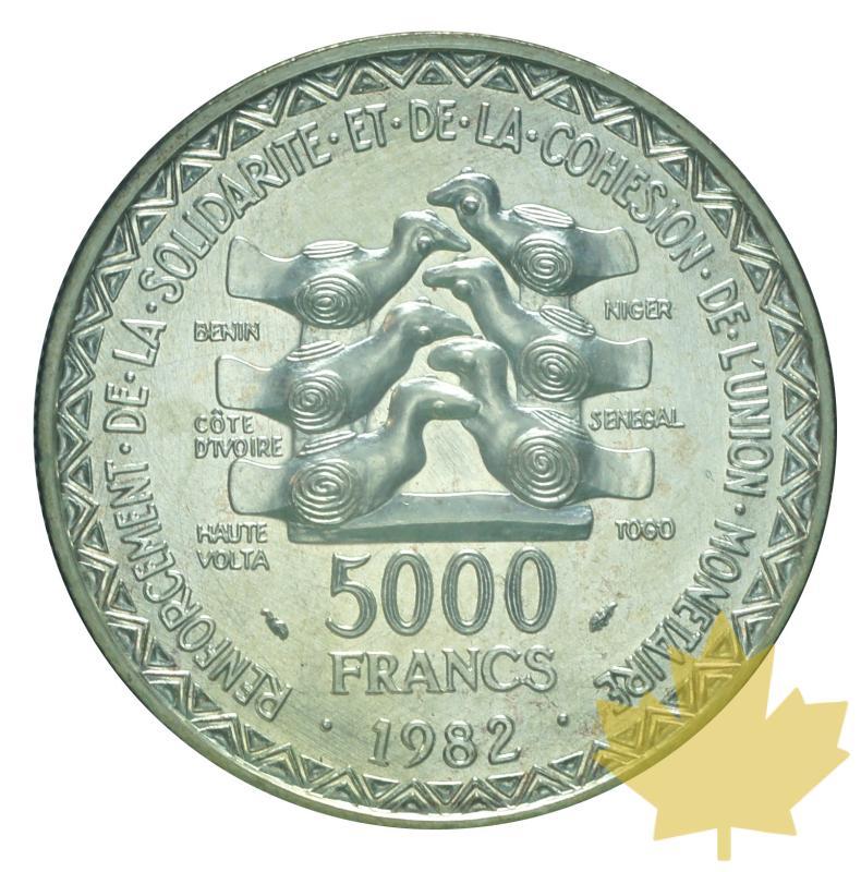 ETAT DE L'AFRIQUE DE L'OUEST-1982-5000 FRANCS ESSAI-FDC - 20190619142830_5000francs-essai-1982-1.JPG
