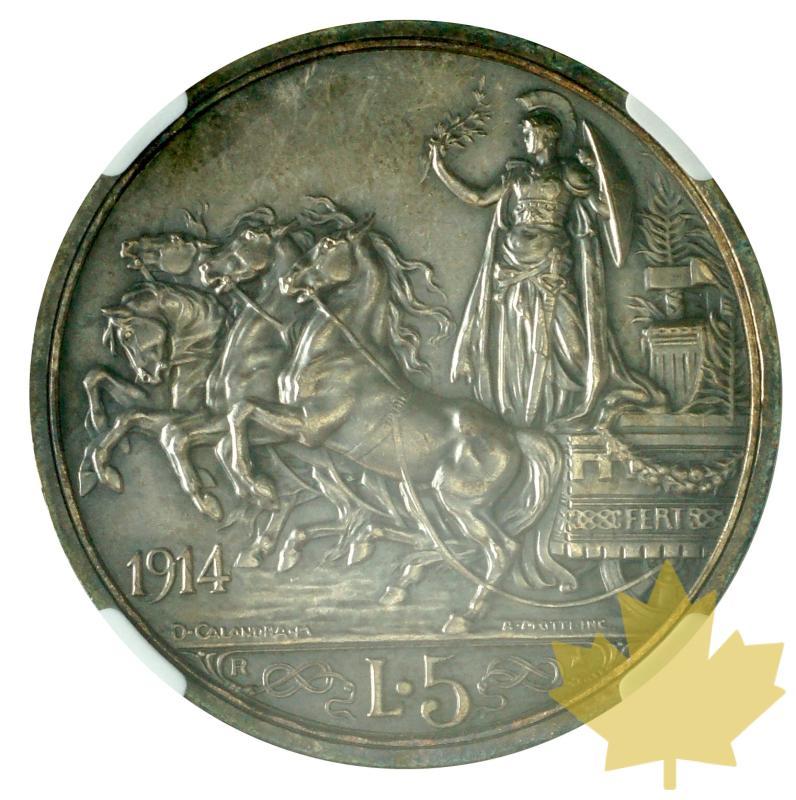 ITALIE-1914 Roma-Vittorio Emanuele III-NGC MS62 - 20190625112905_5lire-1914-fdc-2.JPG