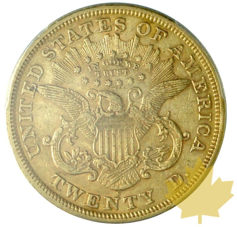 USA-1873 S-20 DOLLARS-Coronet Head-Closed 3-PCGS XF45 - 20190627114938_20-dollars-1873s-xf45-2.JPG