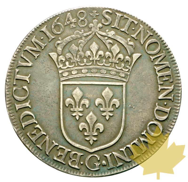 FRANCE-1648 G-Écu à la mèche longue-Louis XIV-TTB-SUP-Rare - 20190708161304_ecu-1648g-2.JPG