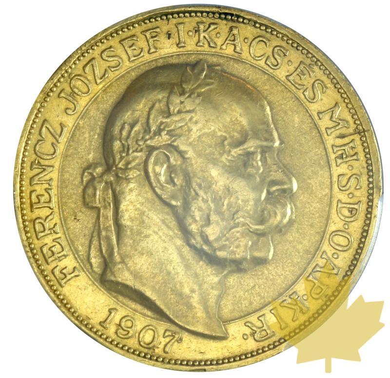 HONGRIE-1907 KB-100 Korona-Franz Joseph-PCGS AU55 - 20190802120631_100KORONA-1907-HUNGARY-1.JPG