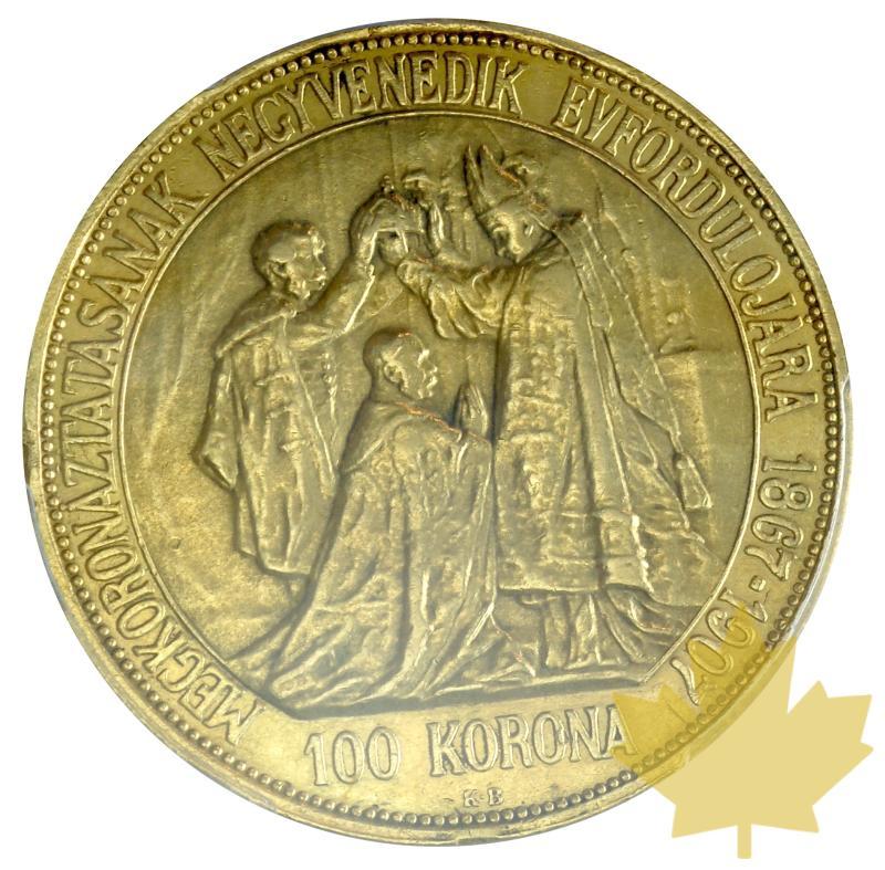 HONGRIE-1907 KB-100 Korona-Franz Joseph-PCGS AU55 - 20190802120631_100KORONA-1907-HUNGARY-2.JPG