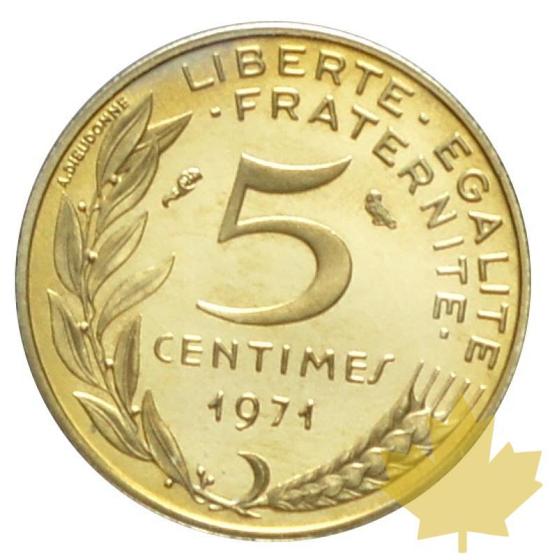 FRANCE-1971-5 CENTIMES PIEFORT-FDC - 20190820102827_5centimes-1971-piefort-2.JPG