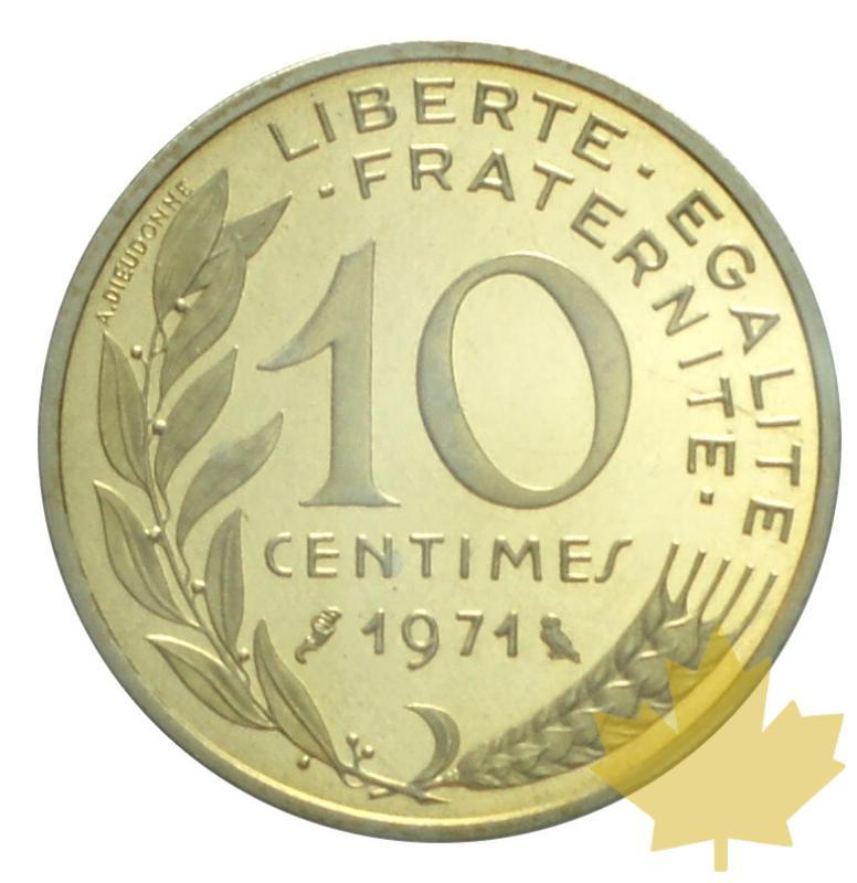 FRANCE-1971-10 CENTIMES PIEFORT-FDC - 20190820105016_10centimes-1971-piefort-1.JPG