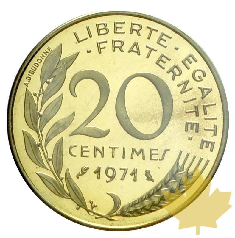 FRANCE-1971-20 CENTIMES PIEFORT-FDC - 20190820105134_20centimes-1971-piefort-.JPG