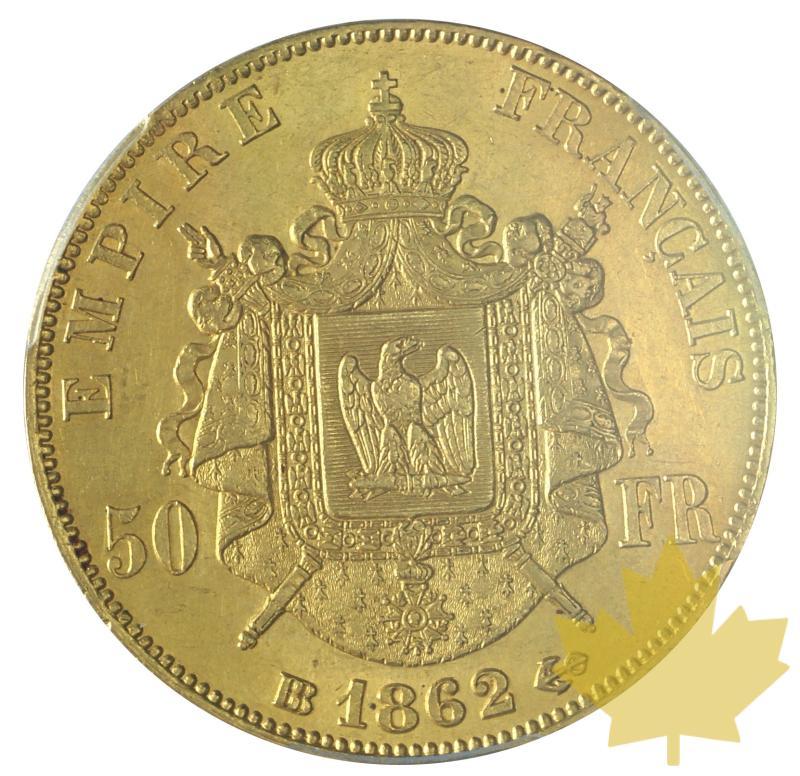 FRANCE-1862BB-50 FRANCS-NAPOLEON III-PCGS AU58 - 20190925170849_50francs-1862BB-pcgs-2.JPG
