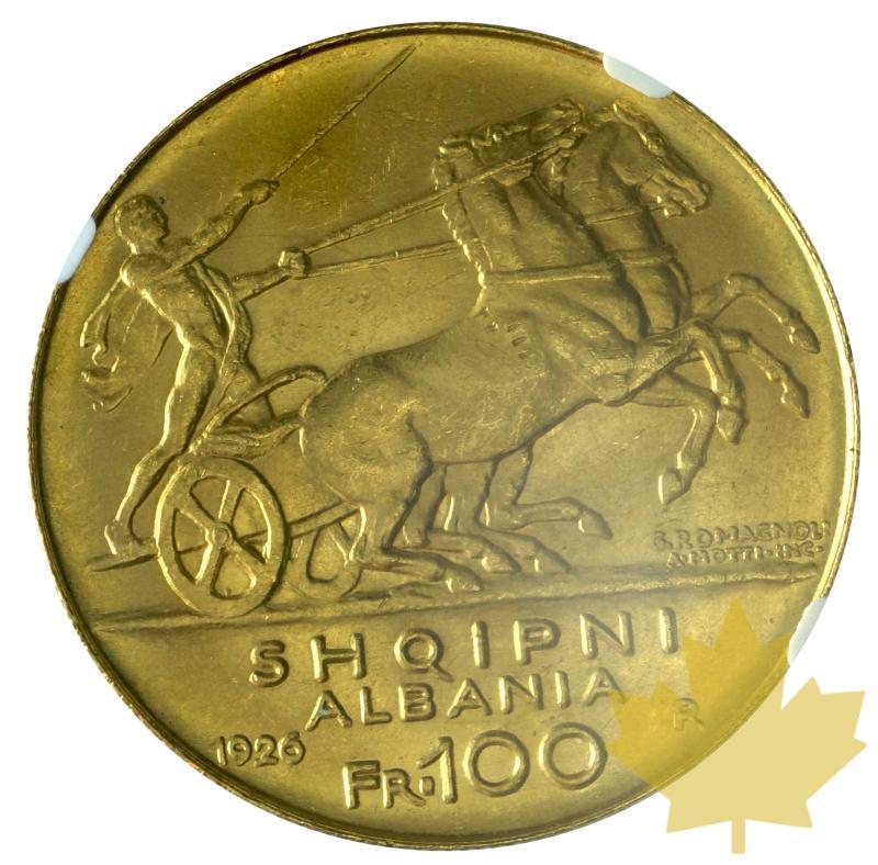 ALBANIE-1926-100 FRANGA-Amet Zogu 1925-1939-PCGS MS63+ - 20191001131540_albania-1926-100franga-2.JPG