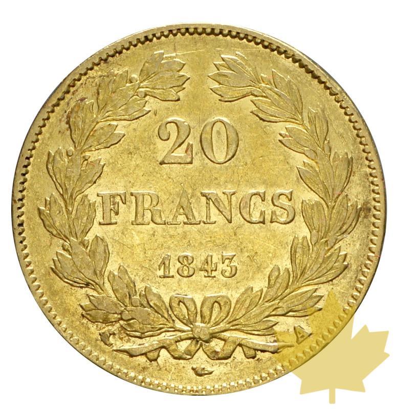 FRANCE-1843A-20 FRANCS-LOUIS PHILIPPE-PARIS-TTB-SUP - 20191016153321_20francs-1843-2.JPG