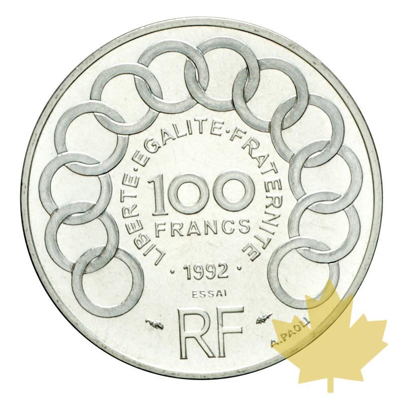 FRANCE-1992-ESSAI DE 100 FRANCS JEAN MONNET-FDC - 20191128161558_essai-100francs-1992-3.JPG
