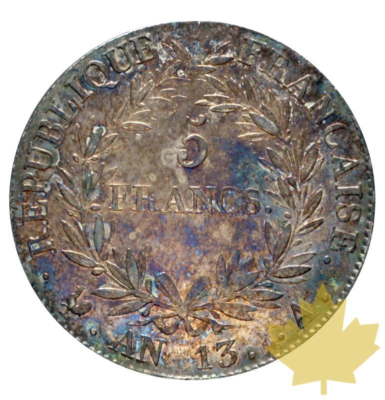 FRANCE-AN 13A-5 FRANCS-NAPOLEON EMPEREUR-presque Superbe - 20191202155531_5francsnapoleonan13paris-2.JPG
