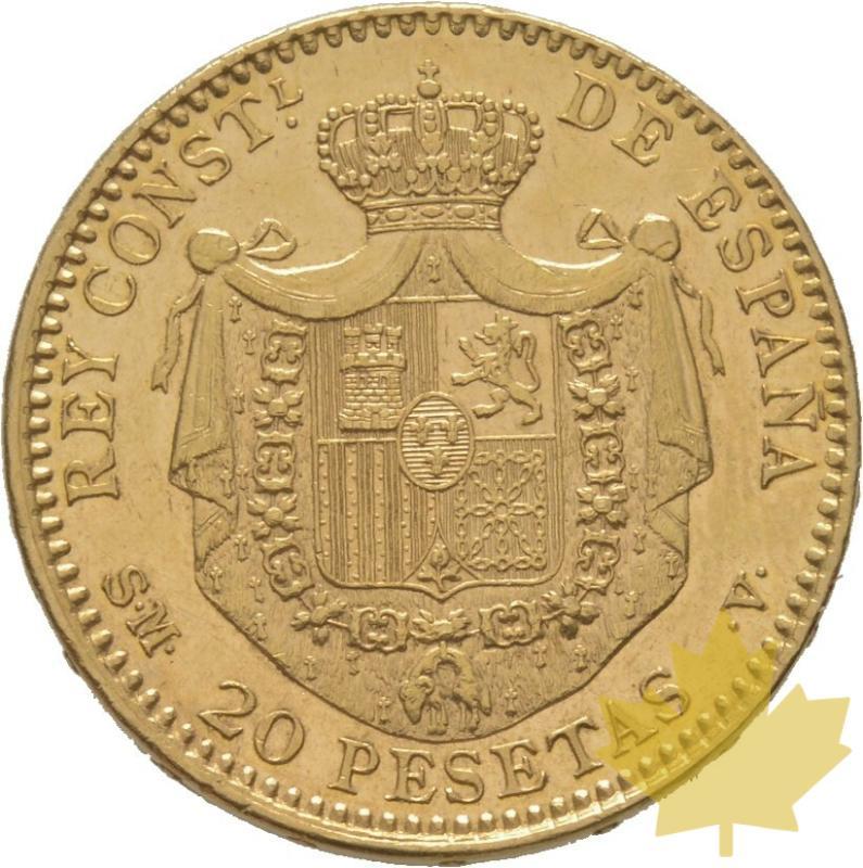 ESPAGNE-20 PESETAS 1904-SUP-FDC-Alfonso XIII-Très rare - 20200131103140_20pesetas-1904-2.jpg