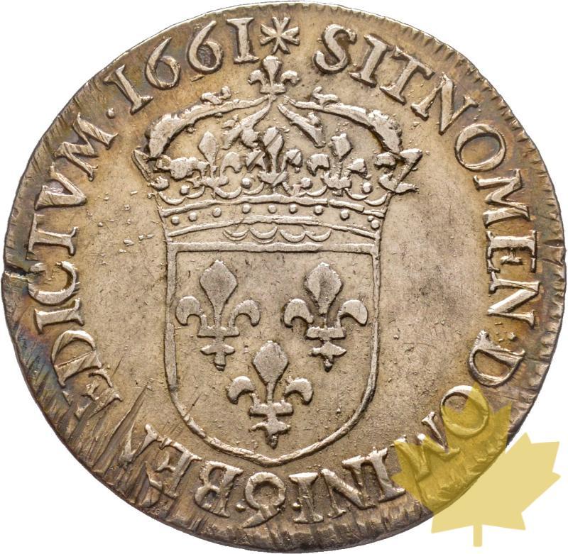 FRANCE-1661 9- 1/2 Écu au buste Juvénile-Rennes-TTB+ - 20200205154918_demi-ecu-1661-rennes-2.jpg