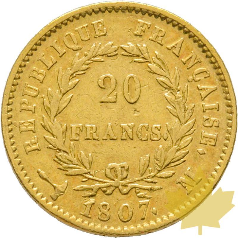 FRANCE-1807M-20 FRANCS-TOULOUSE-Napoleon 1er-Tête nue-TTB - 20200302124723_36r-1807M-20FRs-Napoleon.jpg