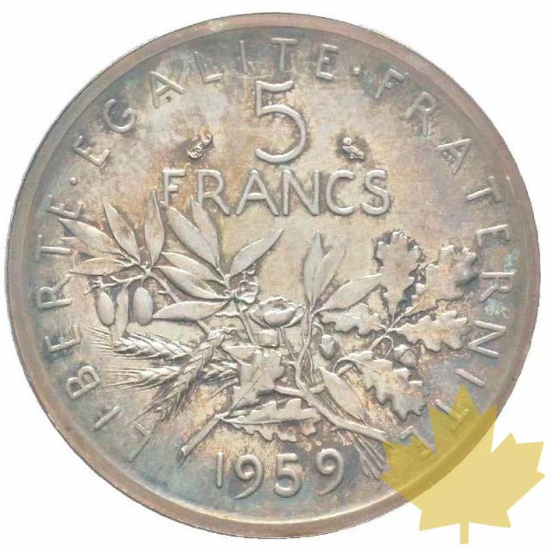 FRANCE-1959-PIEFORT en argent 5 Francs Semeuse-PCGS SP66 - 20200507145220_piefort5francs-1959-sp66.jpg