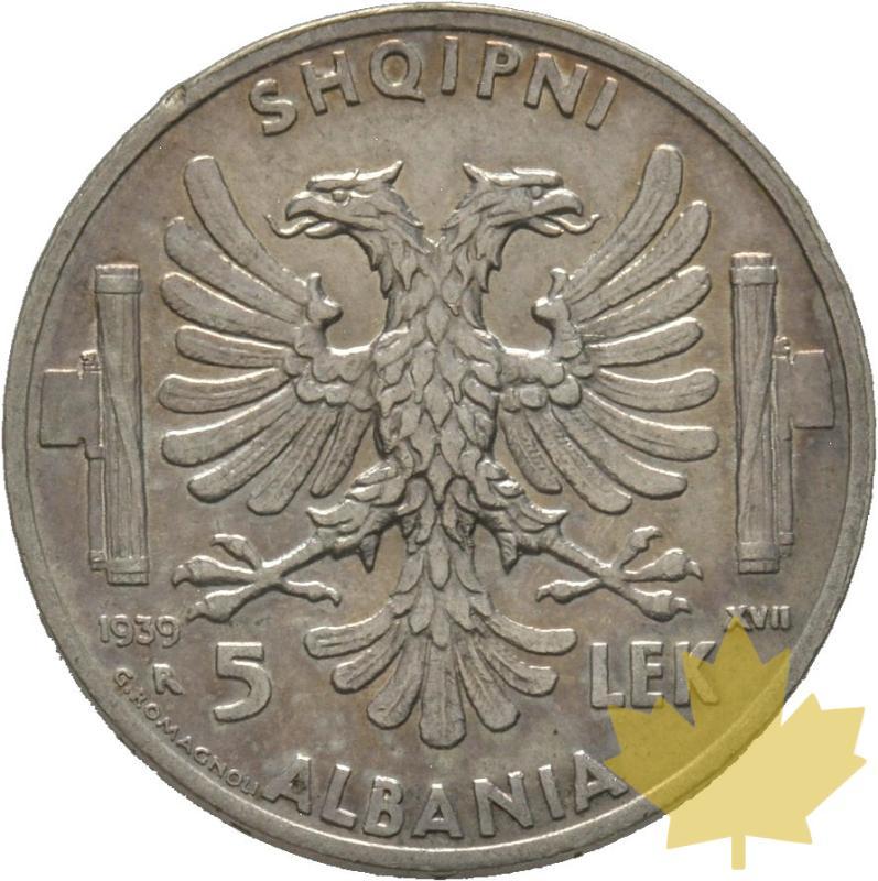 ALBANIE-1939-5 LEK-VIttorio Emanuele III-Superbe - 20200525151955_ALBANIA-5LEK-1939-2.jpg