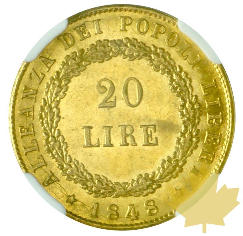 ITALIE-1848-VENEZIA-20 LIRE Governo Provvisorio-NGC MS63 Rare - 20200617171756_VENEZIA-20LIRE-1848-2.JPG