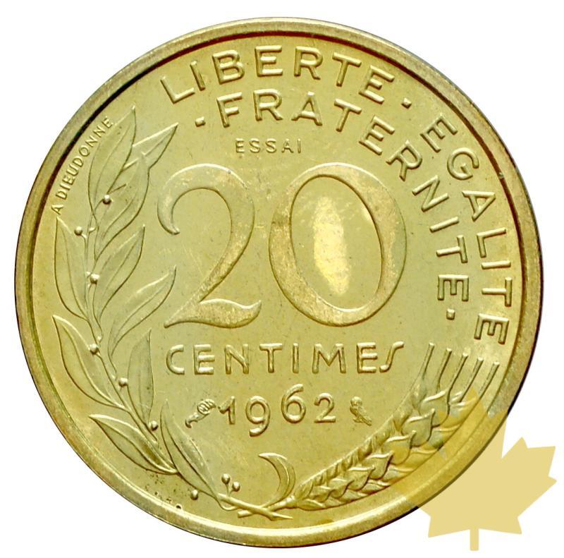 FRANCE-1962-20 CENTIMES Marianne-ESSAI-FDC-  rare - 20200629175103_20centessai1962-12.JPG