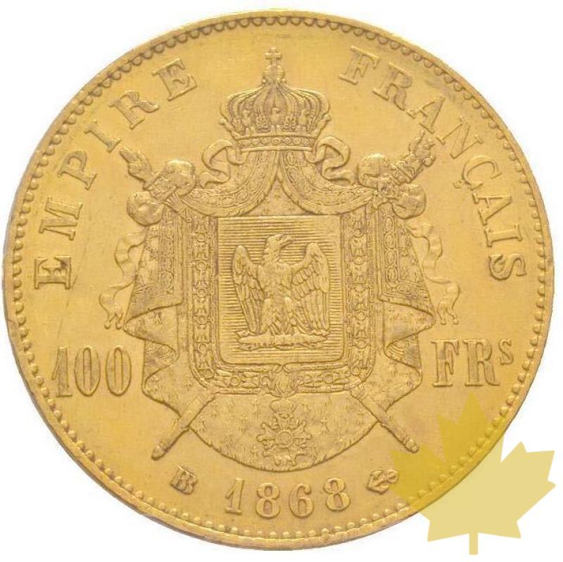 FRANCE-1868BB-100 FRANCS-NAPOLEON III tête laurée-PCGS MS61 - 20200701133448_100francs-1868bb-ms61.jpg
