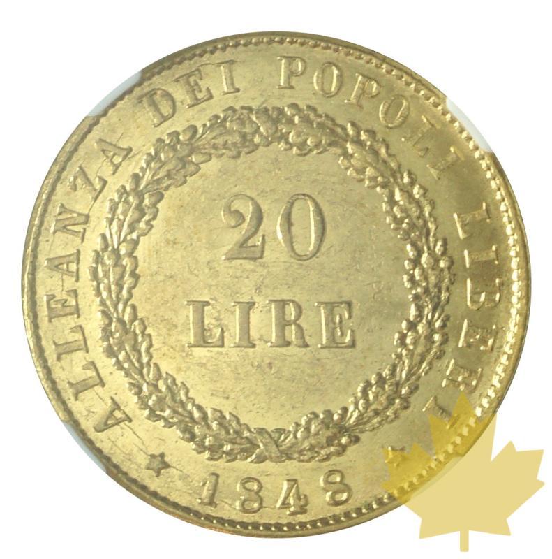 ITALIE-1848-VENEZIA-20 LIRE Governo Provvisorio-NGC MS61 Rare - 20200701164159_20LIRE-VENEZIA-FDC-2.JPG