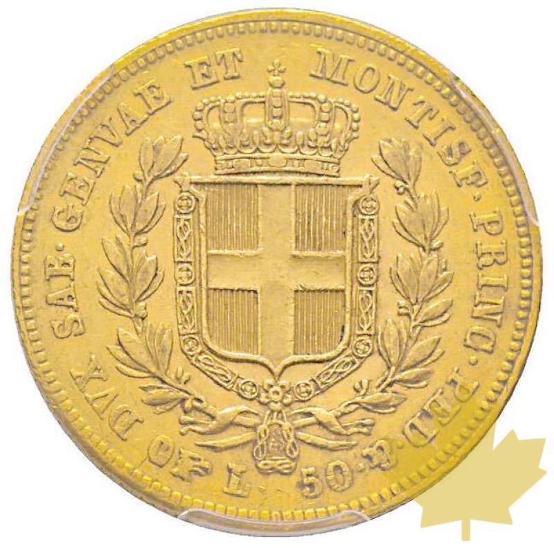 ITALIA-1836 P-50 Lire-Carlo Alberto-Turin-PCGS AU50-Raro - 20200702160214_50lire1836-spl.jpg