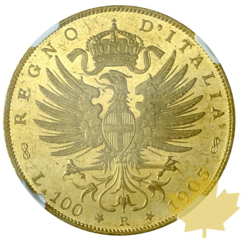 ITALIE-1905-100 LIRE-VITTORIO EMANUELE III-NGC MS61+ - 20200710105825_100lire1905-sabauda-2.JPG