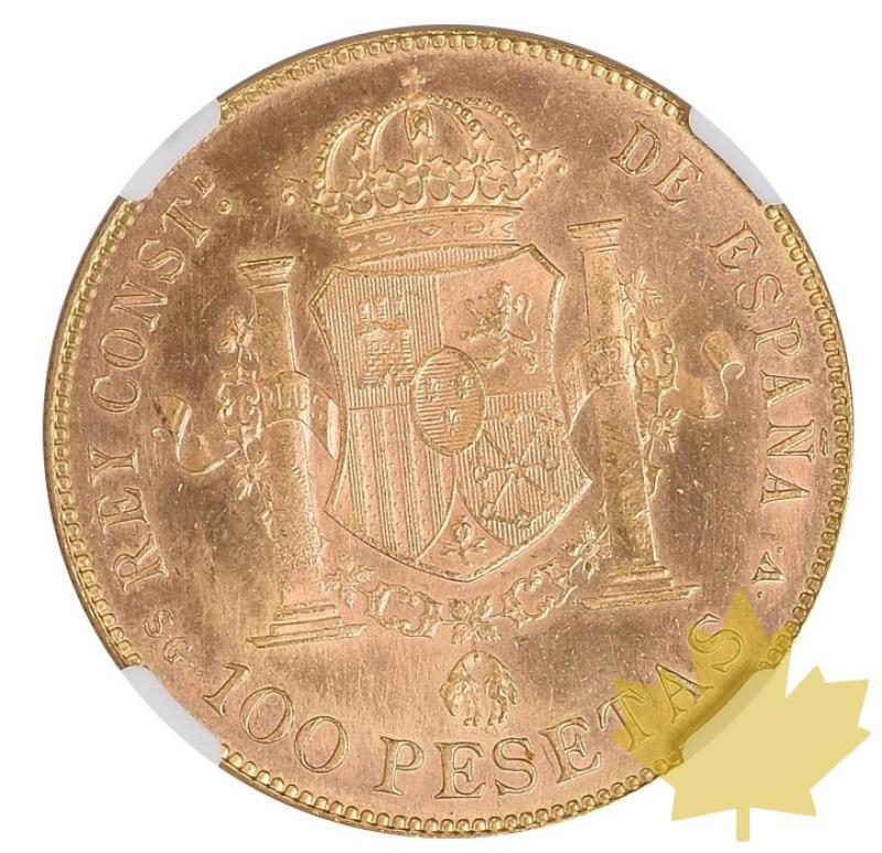 ESPAGNE-1897-100 PESETAS-Refrappe 1962-NGC MS64 - 20200827095734_100PESETAS-RESTRIKE-62-.jpg