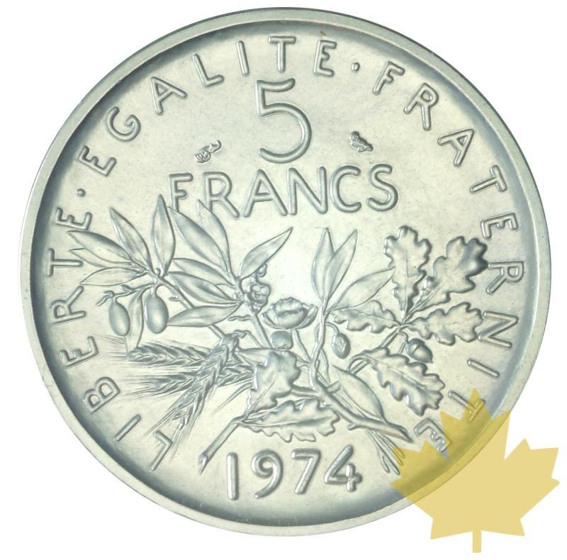 FRANCE-1974-5 FRANCS SEMEUSE-PIEFORT ARGENT-PCGS SP67 - 20200911130342_5FRANCS-SEMEUSE-1974-PIEFORT-2.JPG