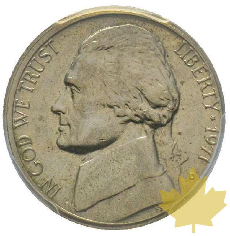 STATI UNITI-1971 D-5 errore di battitura dei centesimi-PCGS MS63 - 20201123163957_5cents1971d-errorcopia.jpg