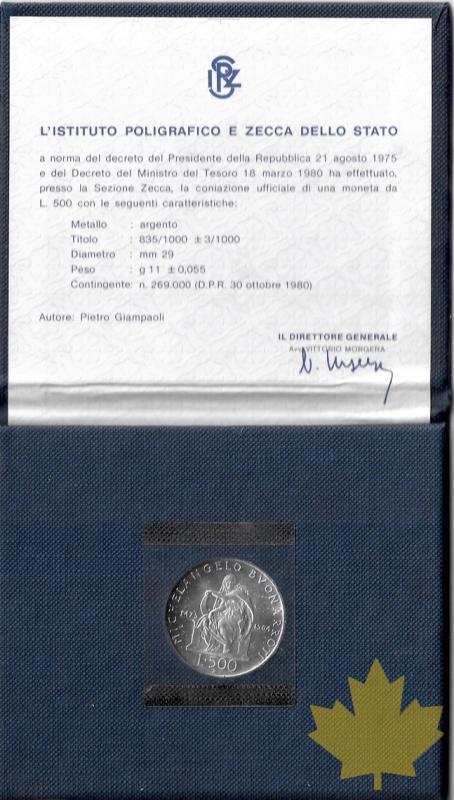 ITALIE-1975-500 LIRE-MICHELANGELO BUONARROTI-FDC - 20201125135103_500lire-michelangelo-2.jpg