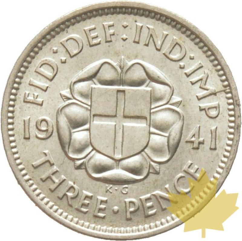 GRANDE BRETAGNE-1941-3 Pence George VI- FDC - 20201203114618_three-pence-1941.jpg