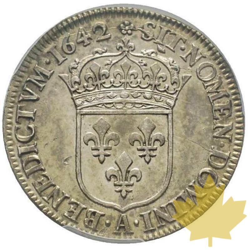 FRANCE-1642A-1/4 Ecu 2° marchio di Warin-Luigi XIII-PCGS AU58 - 20210212145526_quart-ecu-1642.jpg