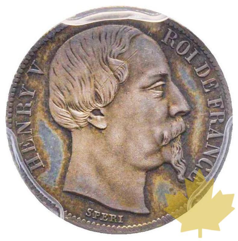 FRANCE-1858-DEMI FRANC-Henri V-tête âgée-PCGS SP63 Rare - 20210310173201_demifranc1858copia.jpg
