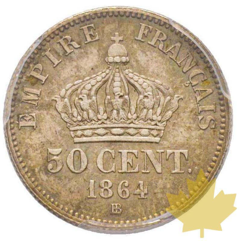 FRANCE-1864BB-50 CENTIMES- Second Empire 1852-1870-MS65 - 20210311090334_50CENTIMES-1864BB.jpg