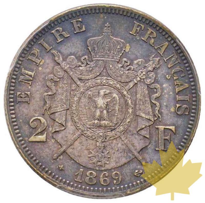 FRANCE-1869 A-2 Francs tête laurée-Napoléon III-PCGS AU55 - 20210317155330_2francs-1869paris.jpg