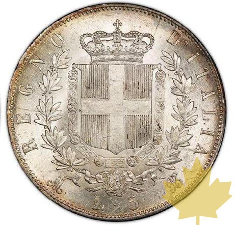 ITALIE-1869 M-5 Lire-Vittorio Emanuele II 1861-1878-PCGS MS62 - 20210331095304_5LIRE1864MILANO.jpg