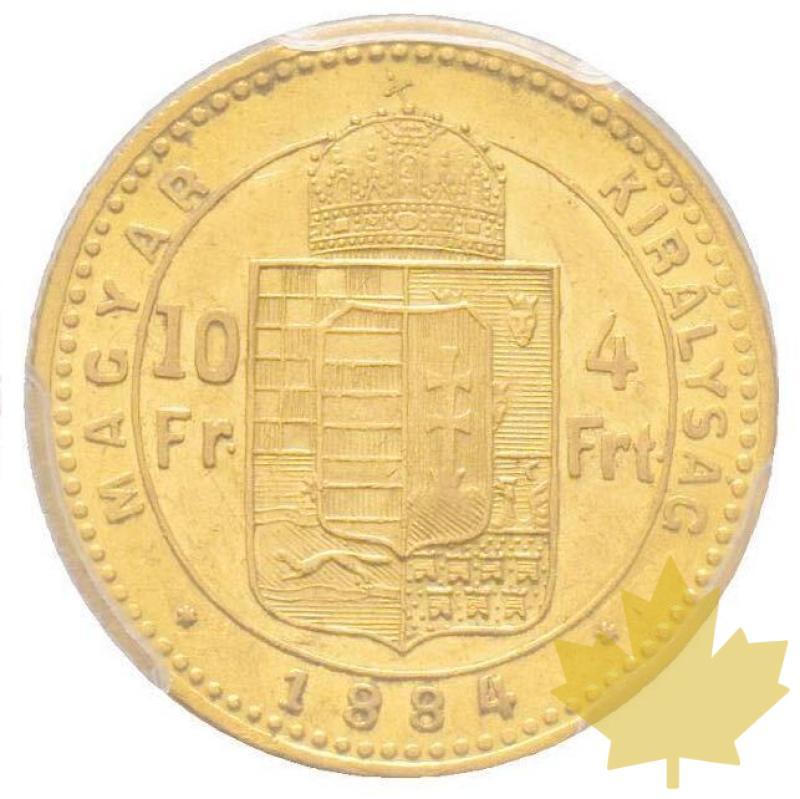 HONGRIE-1884 KB-4 Forint-Franz Joseph 1848-1916-PCGS AU55 - 20210426112938_4FORINT1884KB.jpg